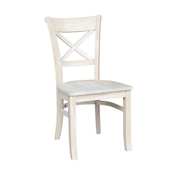 International Concepts Set of 2 Charlotte X-Back Chairs, Unfinished - C-31P