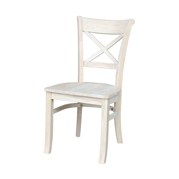 International Concepts Set of 2 Charlotte X-Back Chairs, Unfinished - C-31P