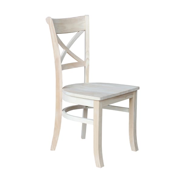 International Concepts Set of 2 Charlotte X-Back Chairs, Unfinished - C-31P