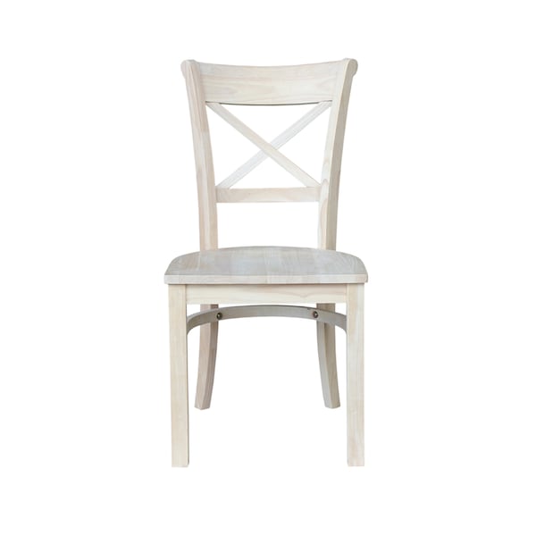 International Concepts Set of 2 Charlotte X-Back Chairs, Unfinished - C-31P