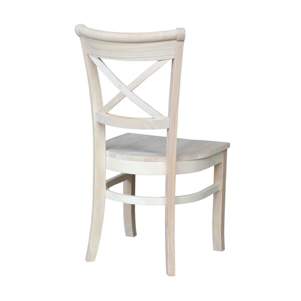 International Concepts Set of 2 Charlotte X-Back Chairs, Unfinished - C-31P