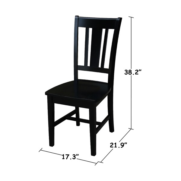International Concepts Set of 2 San Remo Splatback Chairs, Black - C46-10P