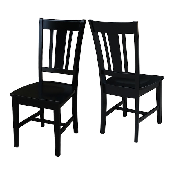 International Concepts Set of 2 San Remo Splatback Chairs, Black - C46-10P