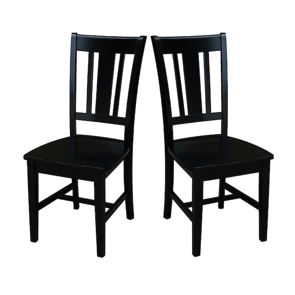International Concepts Set of 2 San Remo Splatback Chairs, Black - C46-10P