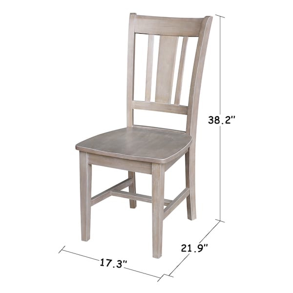 International Concepts Set of 2 San Remo Splatback Chairs, Washed Gray Taupe - C09-10P