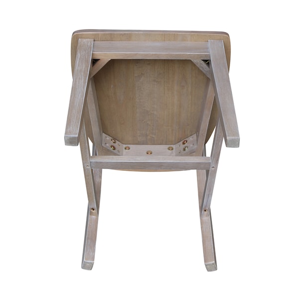 International Concepts Set of 2 San Remo Splatback Chairs, Washed Gray Taupe - C09-10P