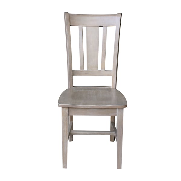 International Concepts Set of 2 San Remo Splatback Chairs, Washed Gray Taupe - C09-10P