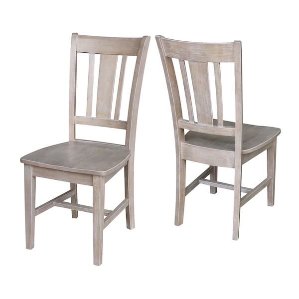 International Concepts Set of 2 San Remo Splatback Chairs, Washed Gray Taupe - C09-10P