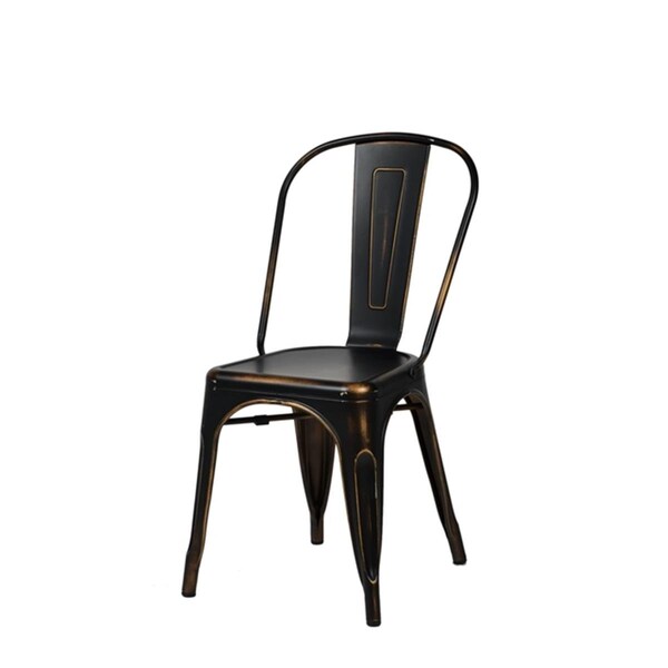 Max MO-101-AB Oscar  Steel Powder Coated Stackable Armless Chair - Antique Black - MO-101-AB-WEB1