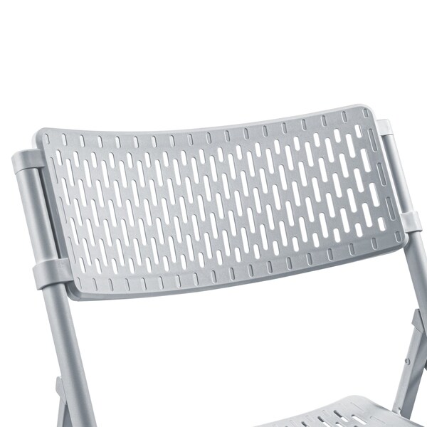 National Public Seating Airflex Series Premium Polypropylene Folding Chair, Platinum, 4PK - 1412