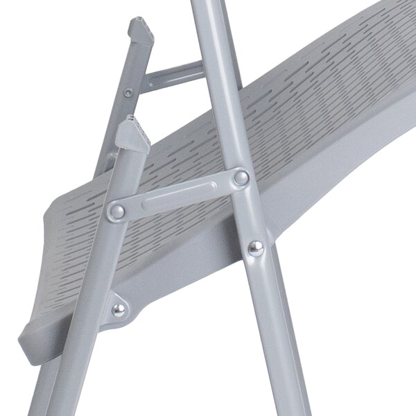 National Public Seating Airflex Series Premium Polypropylene Folding Chair, Platinum, 4PK - 1412