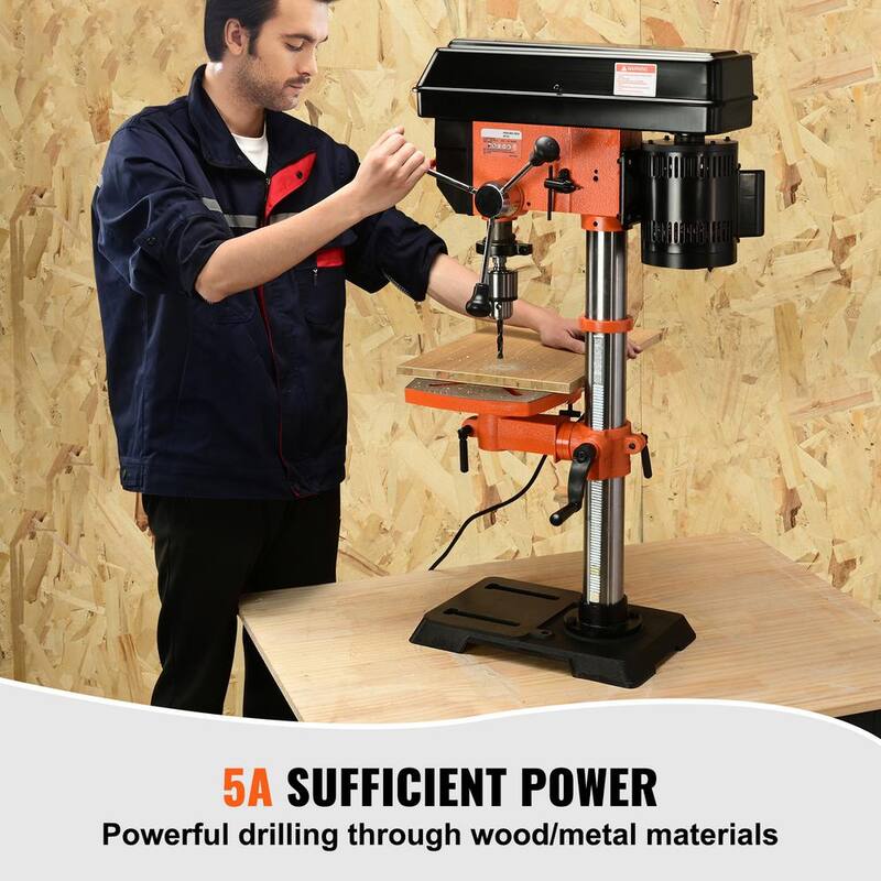 SVOPES 12 in. Benchtop Drill Press 5 Amp Variable Speed Cast Iron Bench Drill Press for Wood Metal - TSZCBS50A12MIPNMTV1-V0820