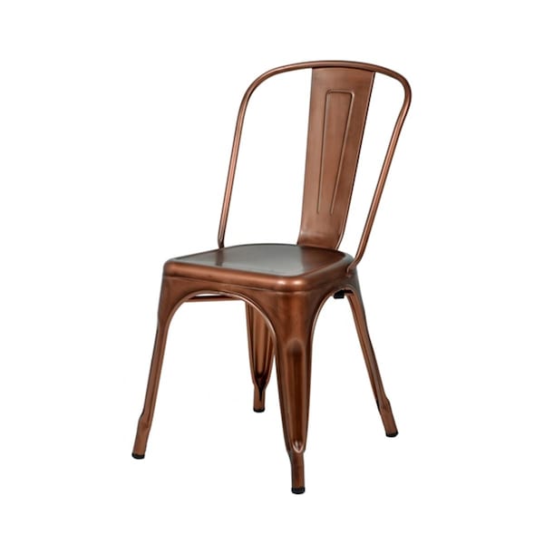 Max MO-101-BRUSHED-ROSE-GOLD Oscar Steel Powder Coated Stackable Armless Chair - Brushed Rose Gold - MO-101-RG-WEB1