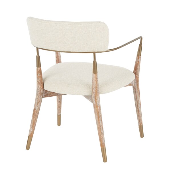 Lumisource Savannah Chair in White Washed Wood, Cream Fabric and Copper, PK 2 - CH-SAVANNAH WWNCR2