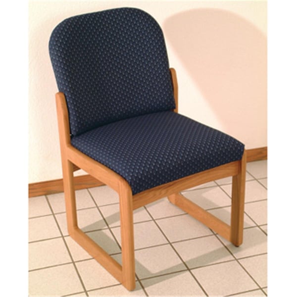 Wooden Mallet Prairie Armless Guest Chair in Medium Oak - Arch Blue - DW8-1MOAB