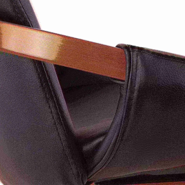 Lumisource Cosmo Chair in Walnut and Black Faux Leather - CH-COSMO WL+BK