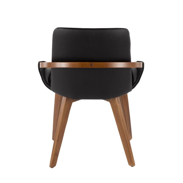 Lumisource Cosmo Chair in Walnut and Black Faux Leather - CH-COSMO WL+BK