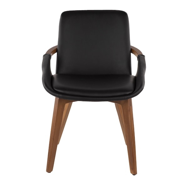 Lumisource Cosmo Chair in Walnut and Black Faux Leather - CH-COSMO WL+BK