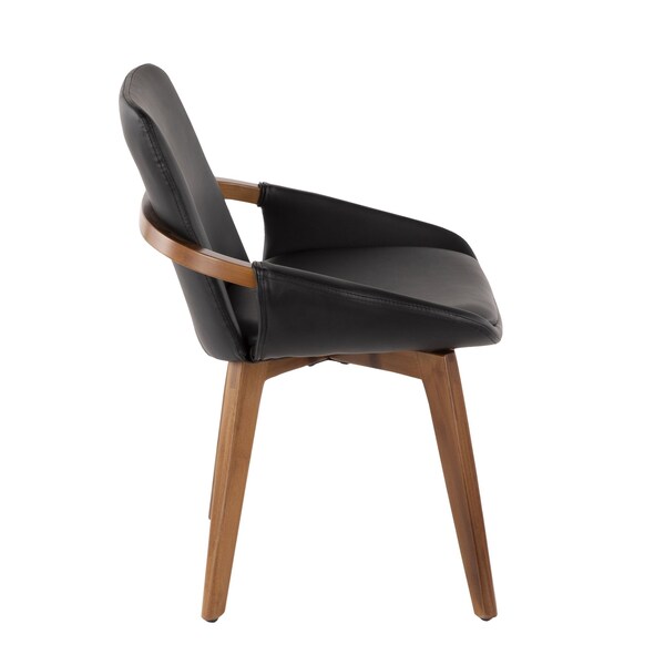 Lumisource Cosmo Chair in Walnut and Black Faux Leather - CH-COSMO WL+BK