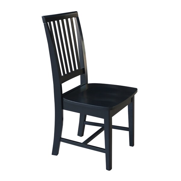 International Concepts Set of 2 Mission Side Chairs, Black - C46-265P