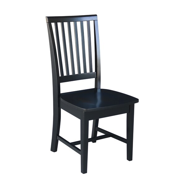 International Concepts Set of 2 Mission Side Chairs, Black - C46-265P