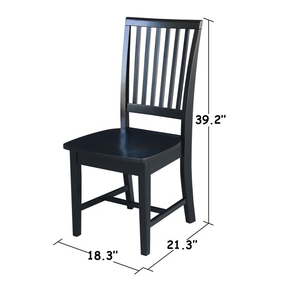International Concepts Set of 2 Mission Side Chairs, Black - C46-265P