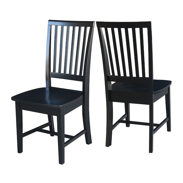 International Concepts Set of 2 Mission Side Chairs, Black - C46-265P