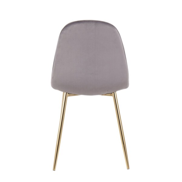 Lumisource Pebble Chair in Gold Steel and Grey Velvet, PK 2 - CH-PEBBLE AUVGY2