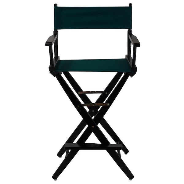 American Trail 206-32-032-32 30 in. Extra-Wide Premium Directors Chair, Black Frame with Hunter Green Color Cover - 206-32/032-32