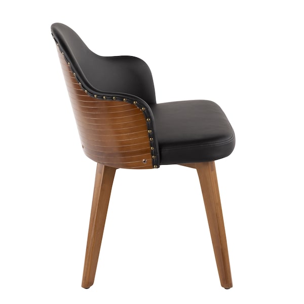 Lumisource Ahoy Chair in Walnut and Black Faux Leather - CH-AHOY WL+BK