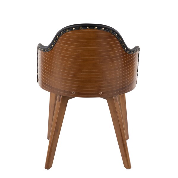 Lumisource Ahoy Chair in Walnut and Black Faux Leather - CH-AHOY WL+BK