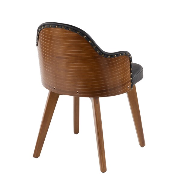 Lumisource Ahoy Chair in Walnut and Black Faux Leather - CH-AHOY WL+BK