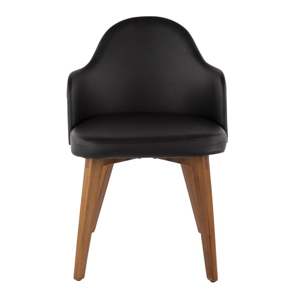 Lumisource Ahoy Chair in Walnut and Black Faux Leather - CH-AHOY WL+BK