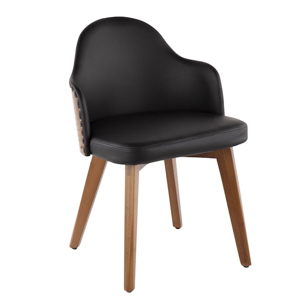 Lumisource Ahoy Chair in Walnut and Black Faux Leather - CH-AHOY WL+BK