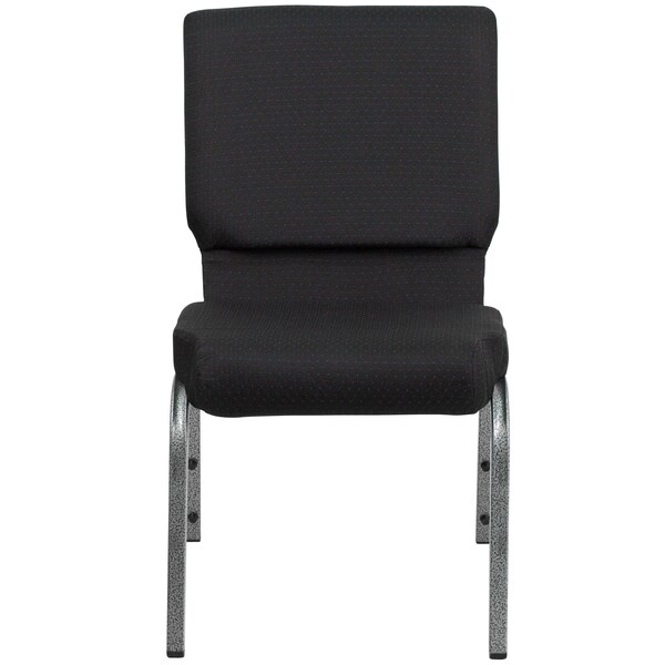 Flash Furniture Stacking Chair, Black Seat, Black Back, 19 1/4 in W 25 in L 33 1/4 in H, Armless, Fabric Seat - FD-CH02185-SV-JP02-GG