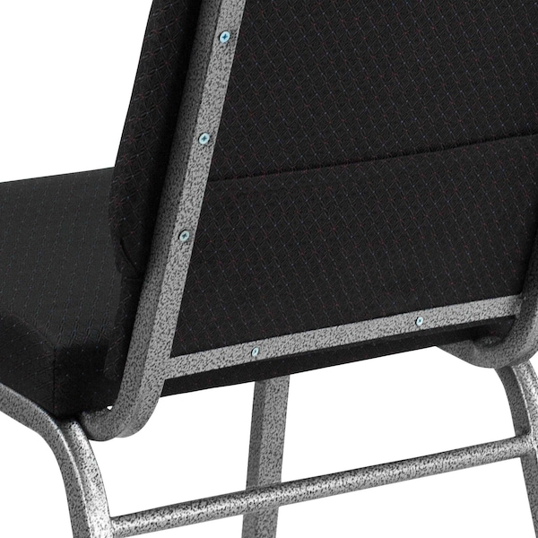 Flash Furniture Stacking Chair, Black Seat, Black Back, 19 1/4 in W 25 in L 33 1/4 in H, Armless, Fabric Seat - FD-CH02185-SV-JP02-GG