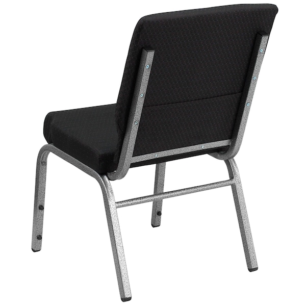 Flash Furniture Stacking Chair, Black Seat, Black Back, 19 1/4 in W 25 in L 33 1/4 in H, Armless, Fabric Seat - FD-CH02185-SV-JP02-GG