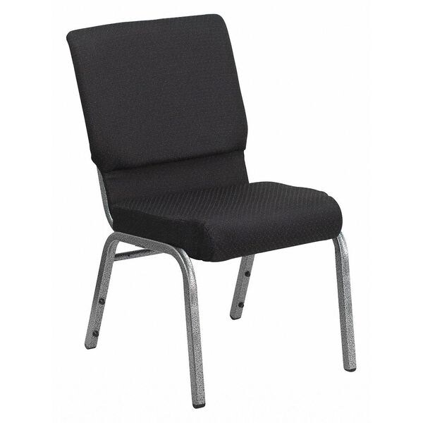 Flash Furniture Stacking Chair, Black Seat, Black Back, 19 1/4 in W 25 in L 33 1/4 in H, Armless, Fabric Seat - FD-CH02185-SV-JP02-GG