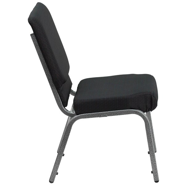 Flash Furniture Stacking Chair, Black Seat, Black Back, 19 1/4 in W 25 in L 33 1/4 in H, Armless, Fabric Seat - FD-CH02185-SV-JP02-GG