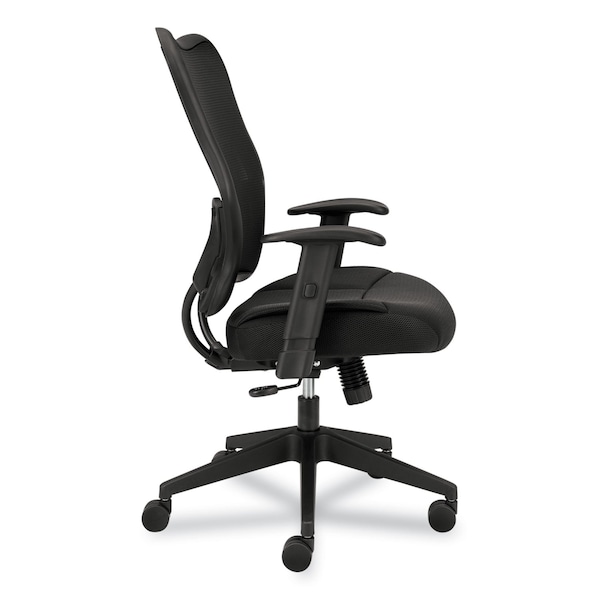 Hon Basyx Task Chair Chair, Hi-Back, Mesh Fab, Black, Fixed Arms, Mesh, Black - VL702MM10