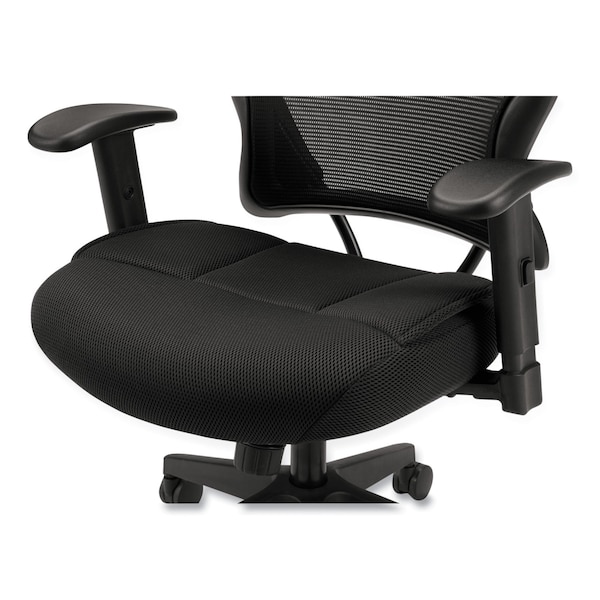 Hon Basyx Task Chair Chair, Hi-Back, Mesh Fab, Black, Fixed Arms, Mesh, Black - VL702MM10