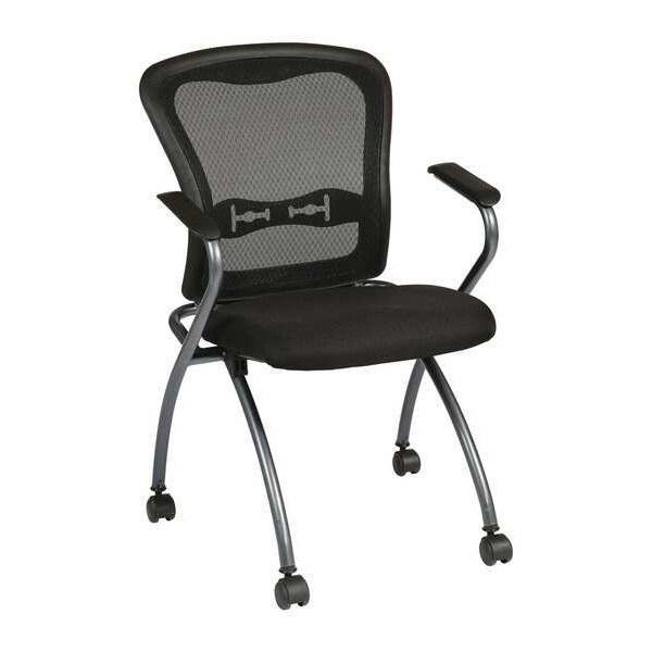 Office Star Chair, Folding, Fabric/Metal, Coal, PK2 - 84440-30
