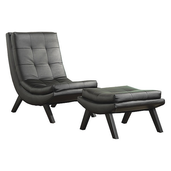 Ave 6 Collection: Tustin Lounge Chair And Ottoman Set, Black Back, 25 in W Chair: 37"; Ottoman: 16" H - TSN51-B18
