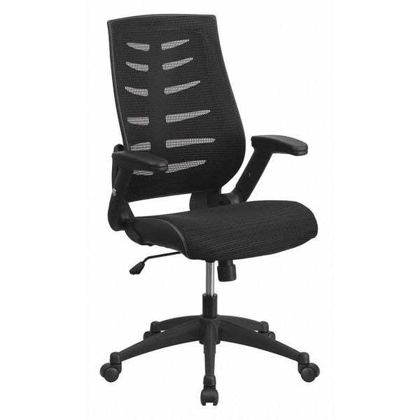 Flash Furniture Contemporary Chair Adjustable Arms, 17-1/2" to 21-1/2" Height, Mesh, Black - BL-ZP-809-BK-GG