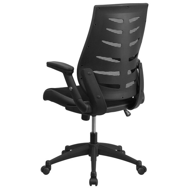 Flash Furniture Contemporary Chair Adjustable Arms, 17-1/2" to 21-1/2" Height, Mesh, Black - BL-ZP-809-BK-GG