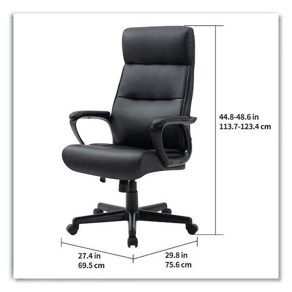 Alera Oxnam Series High-Back Task Chair, Supports Up to 275 lbs, 17.56" to 21.38" Seat Height, Black - ALEON41B19