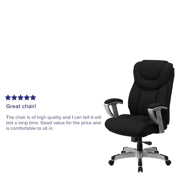 Flash Furniture Hercules Office Chair, Black Back, 30 in W 31" L 48-1/2" H, Height and Width Adjustable Padded - GO-1534-BK-FAB-GG