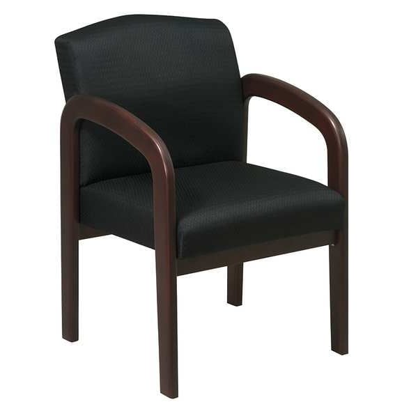 Office Star Collection: WD Visitors Chair, Black Seat, Black Back, 23" W 25-1/2" L 33-1/2" H, Fixed, Fabric Seat - WD388-363