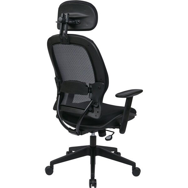 Office Star Managerial Chair Desk Chair, Adjustable Arms, 23-1/4" Height, Fabric, Black - 5540