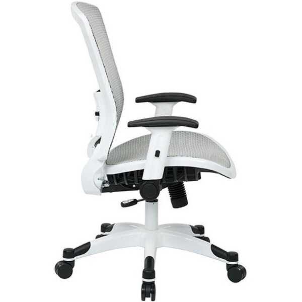 Office Star Managerial Chair Desk Chair, Adjustable Arms, 18-3/4" to 23" Height, Mesh, White - 317W-W11C1F2W